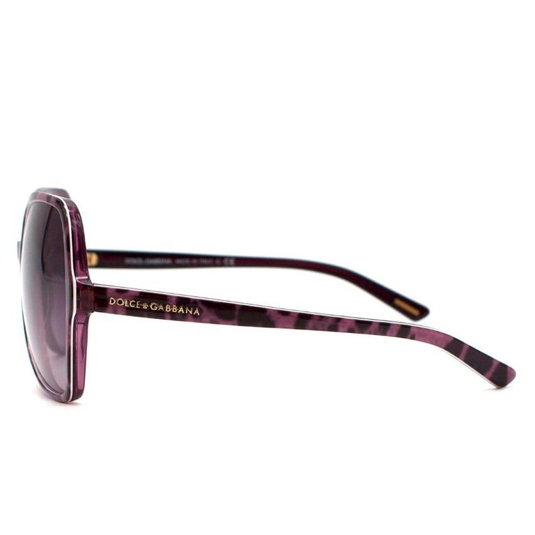 Dolce & Gabbana Purple Black Leopard Large Medium Sunglasses Dolce and Gabbana Women main image 2