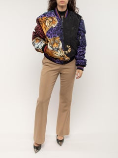 Dolce & Gabbana Women's Purple Tiger Printed Bomber Jacket