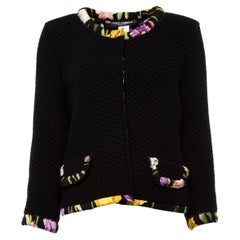 Dolce & Gabbana Women's Wool Floral Print Trim Jacket