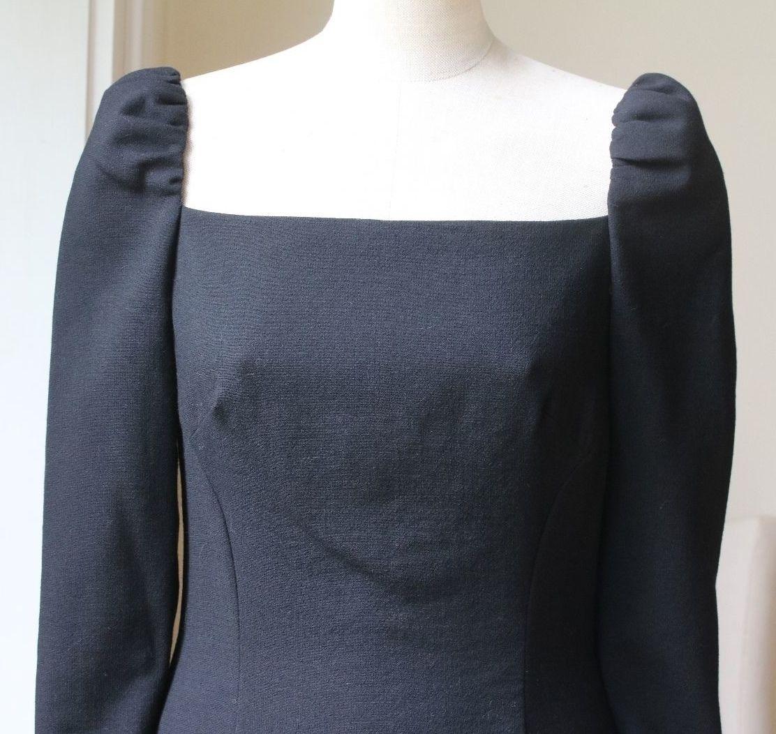 Black Dolce & Gabbana Wool-Blend Crepe Midi Dress