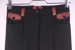 Dolce & Gabbana wool trousers with leather vintage early 2000s