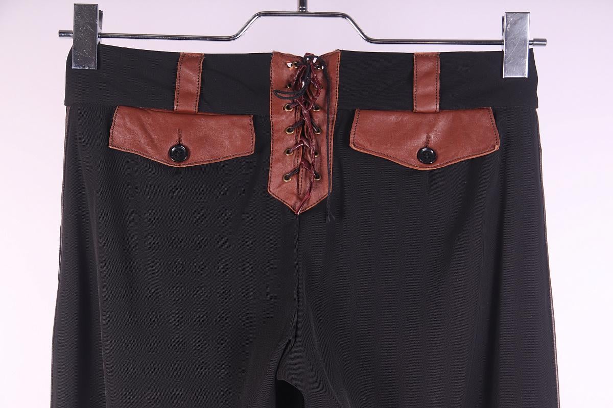 Pantalones Dolce & Gabbana de lana con cuero vintage principios de los 2000 en Bueno estado para la venta en Алматинский Почтамт, KZ