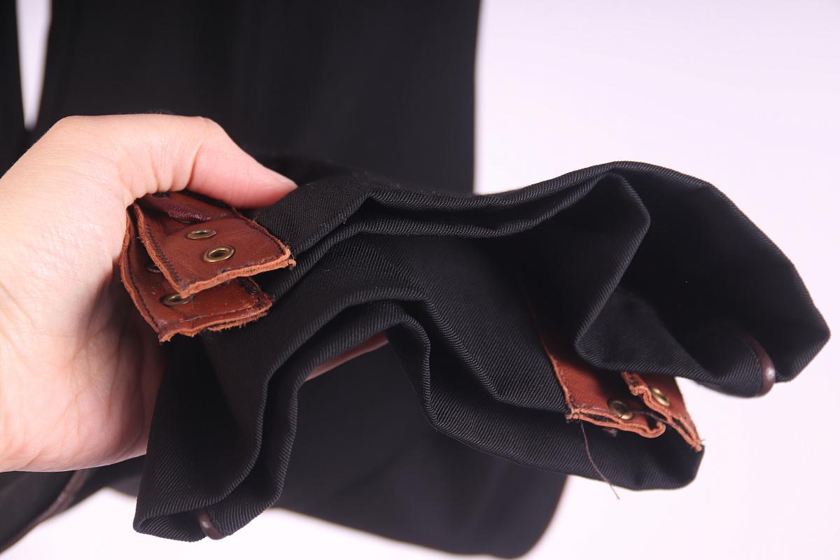 De las mujeres Pantalones Dolce & Gabbana de lana con cuero vintage principios de los 2000 en venta