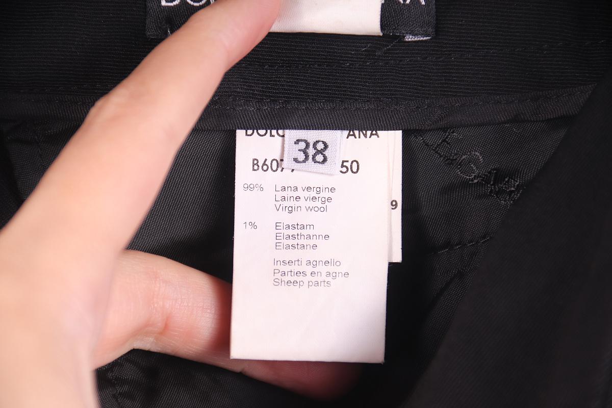 Pantalones Dolce & Gabbana de lana con cuero vintage principios de los 2000 en venta 2