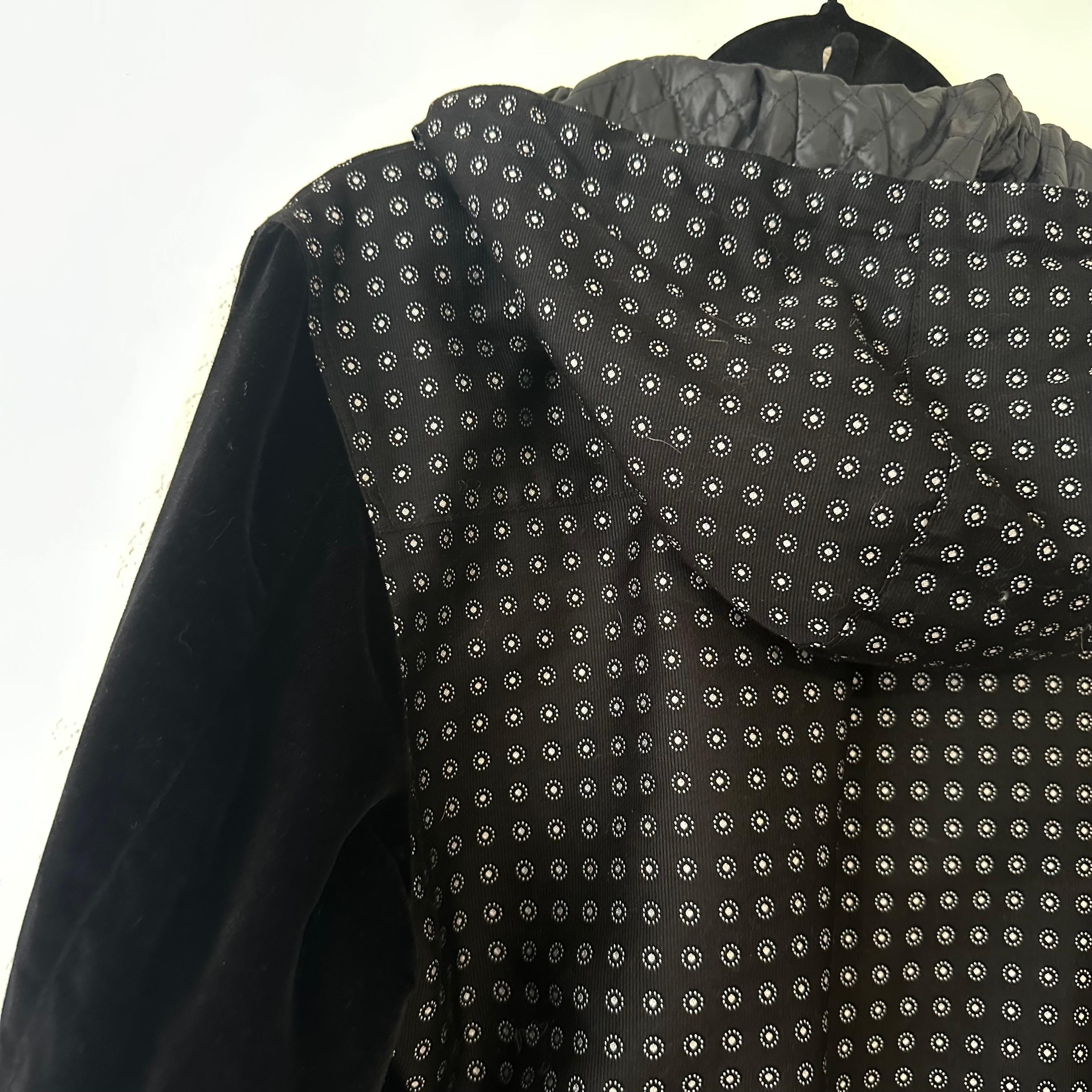 Dolce & Gabbana Woven Jacquard Hooded Bomber Jacket It 48 M Black Velvet Sleeves View 5