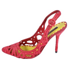 Dolce & Gabbana gewebte Raffia-Pumps mit Slingback-Pumps Größe EU 38