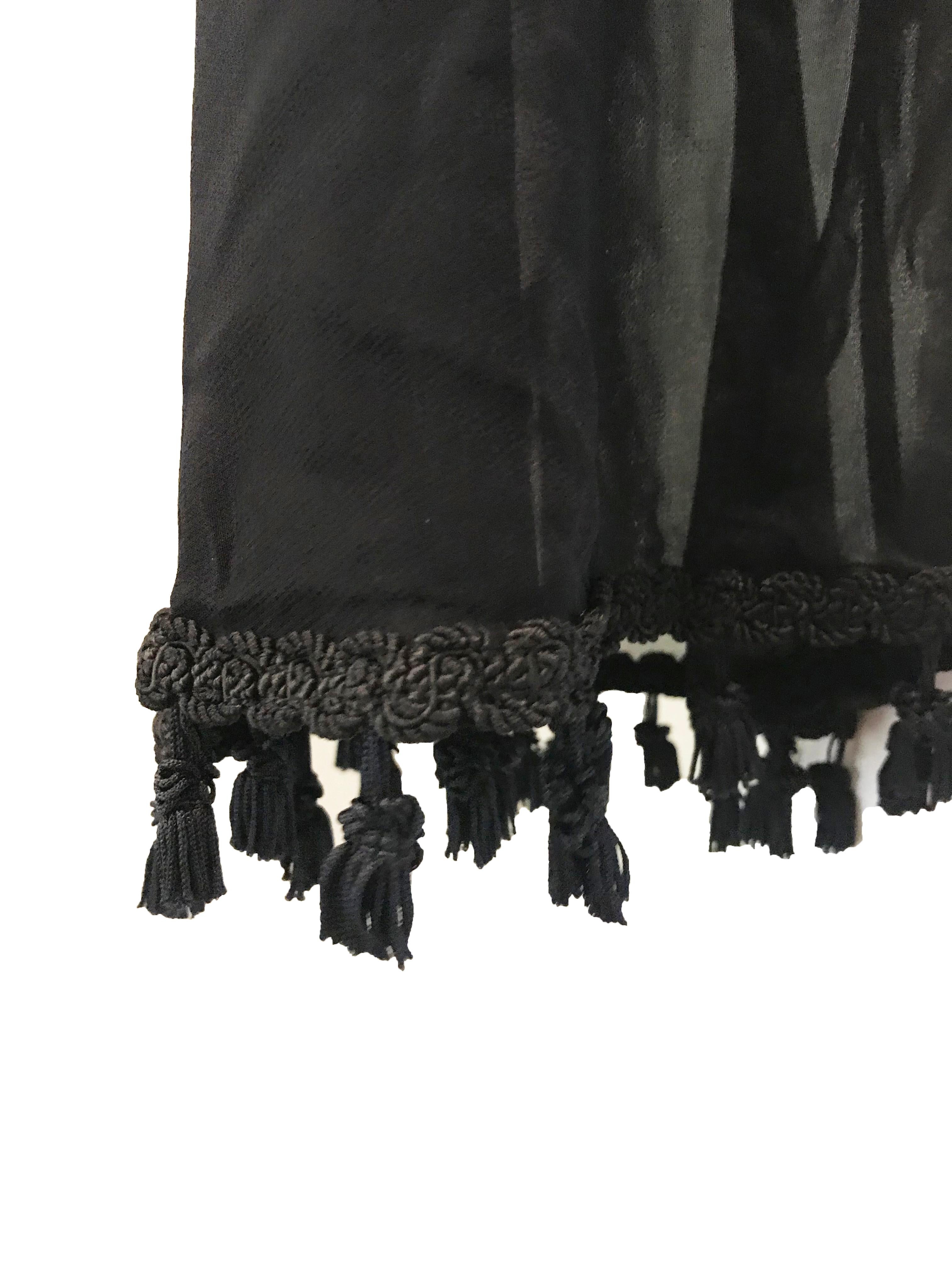 Black Dolce & Gabbana Wrap Crop Top with Tassels