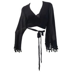 Dolce & Gabbana Wrap Crop Top with Tassels