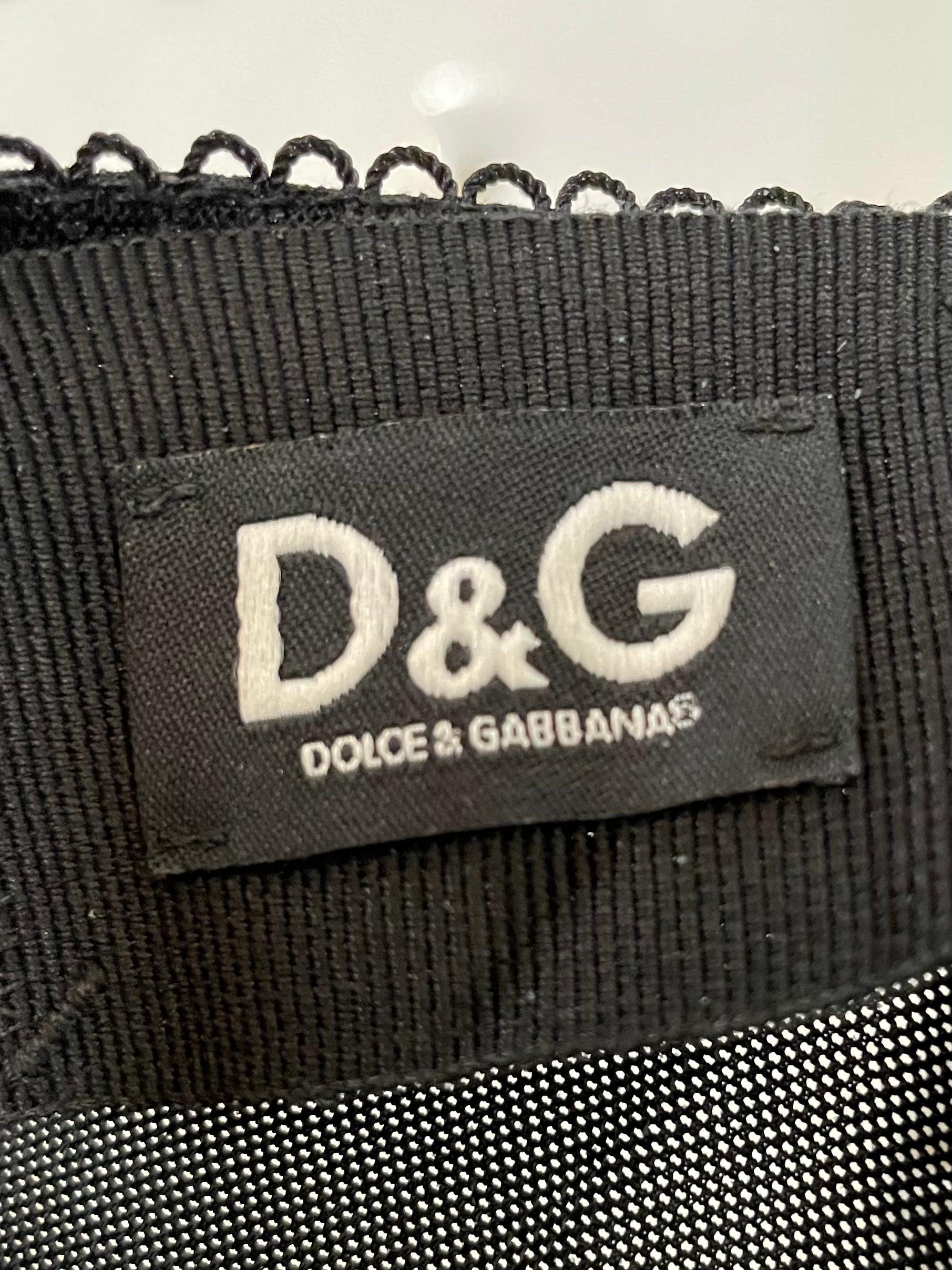 Dolce & Gabbana Vestido lencero de malla negro con sujetador incorporado en Nuevo estado para la venta en Los Angeles, CA