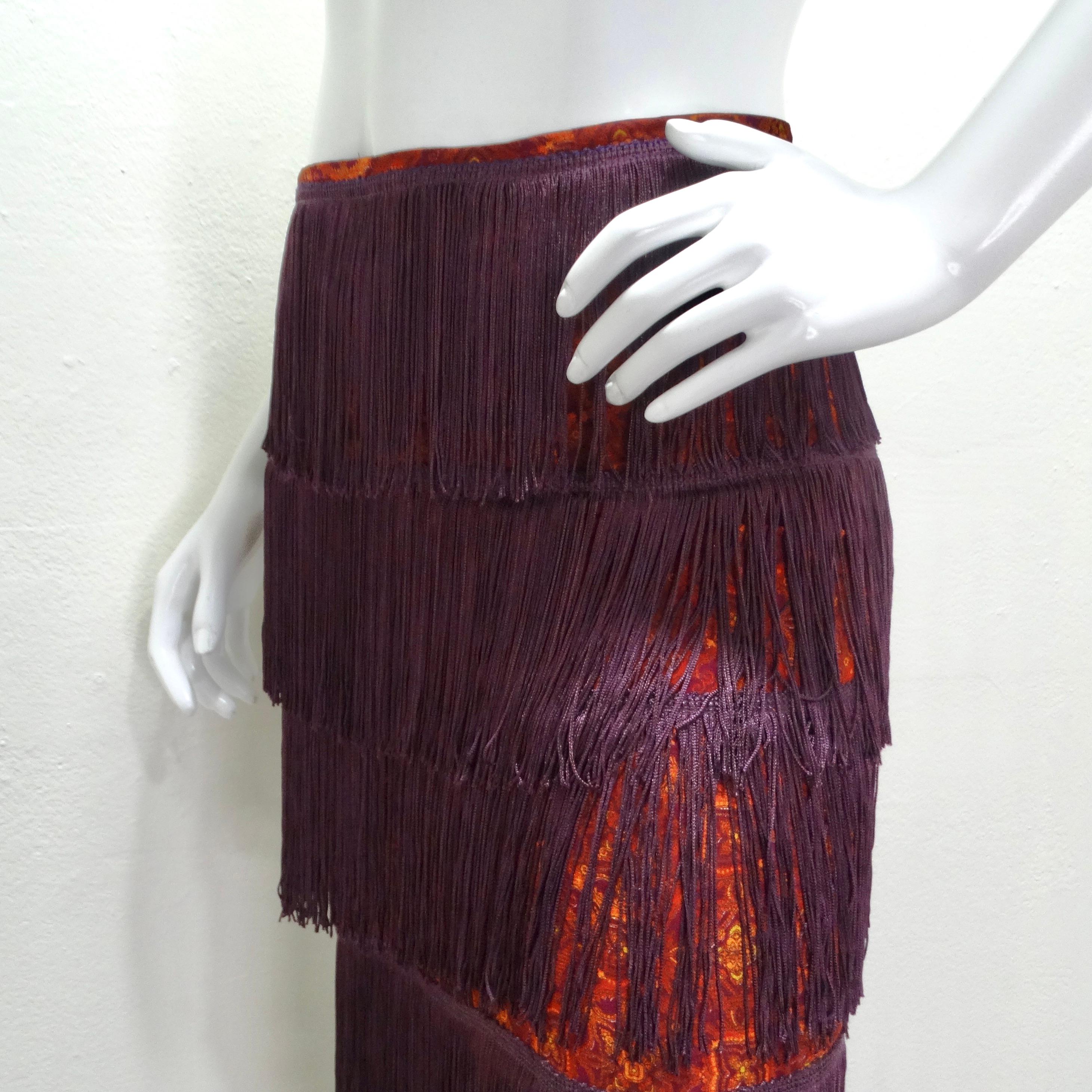 Dolce & Gabbana Y2K Fringe Maxi Skirt For Sale 6