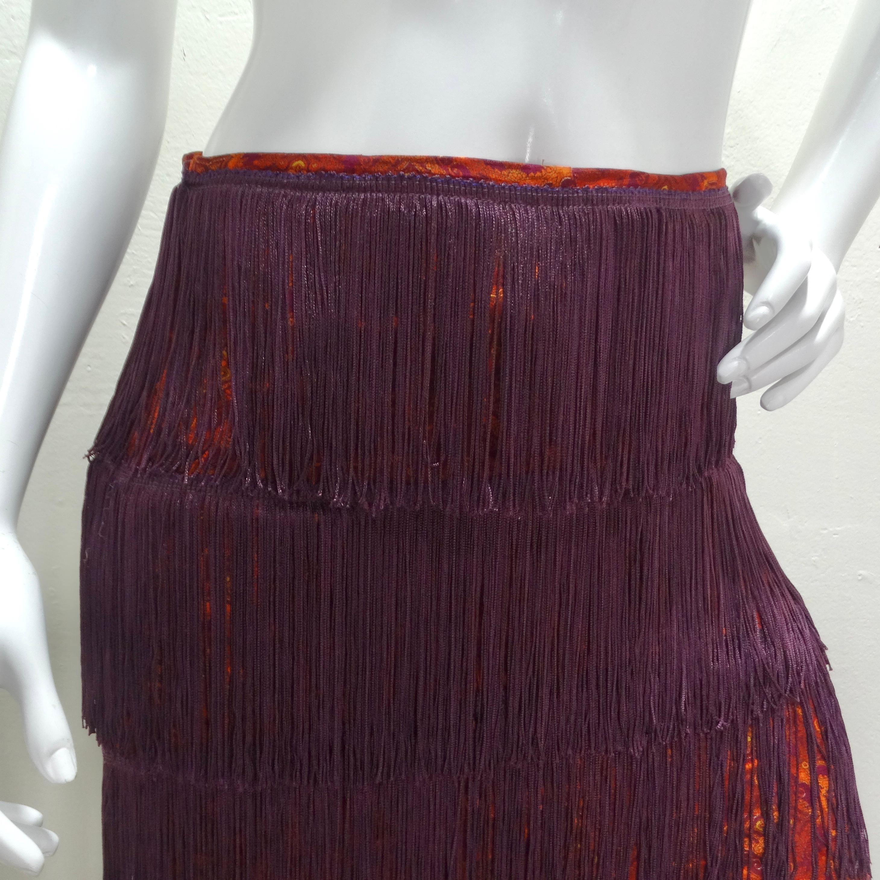 Dolce & Gabbana Y2K Fringe Maxi Skirt In Good Condition For Sale In Scottsdale, AZ