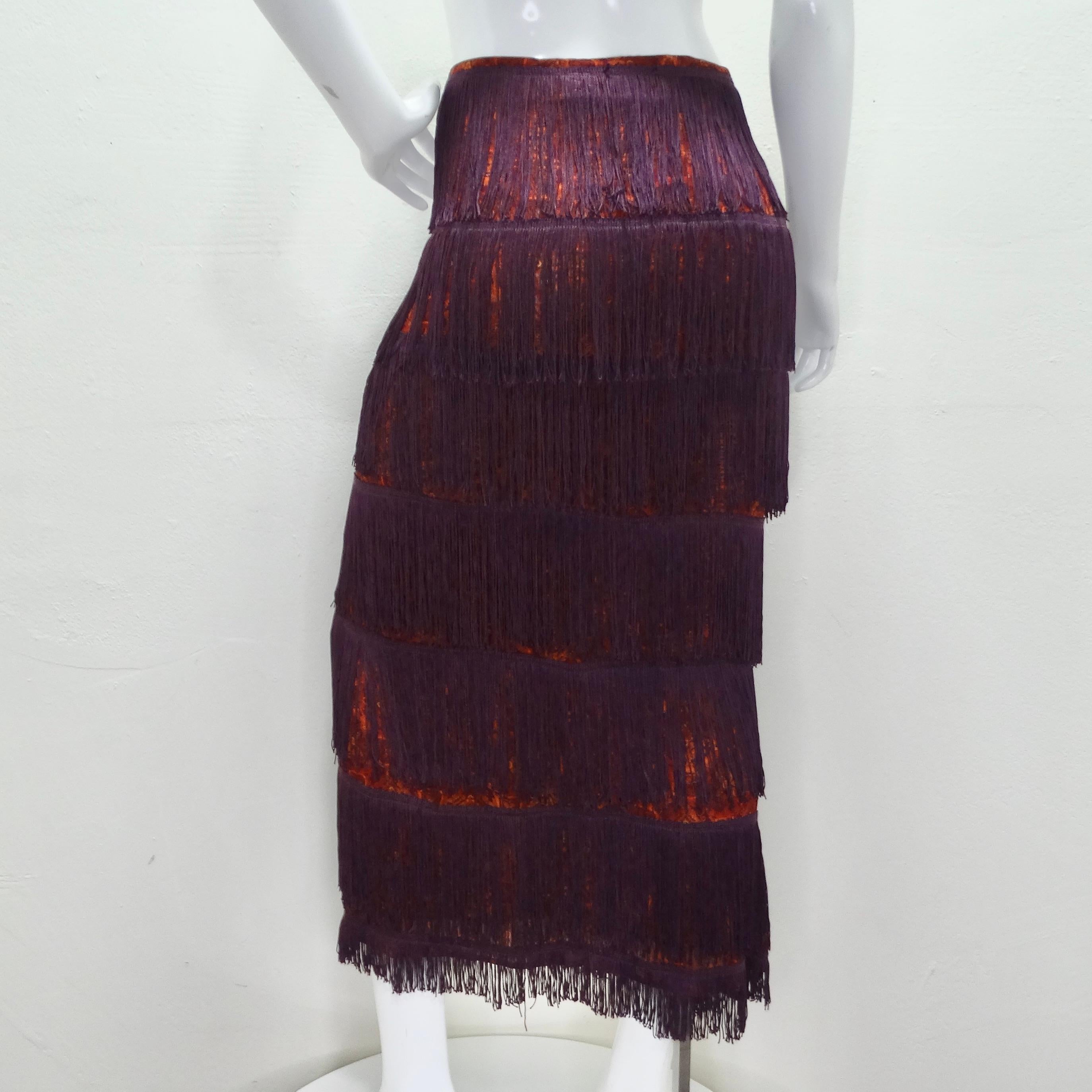 Dolce & Gabbana Y2K Fringe Maxi Skirt For Sale 3