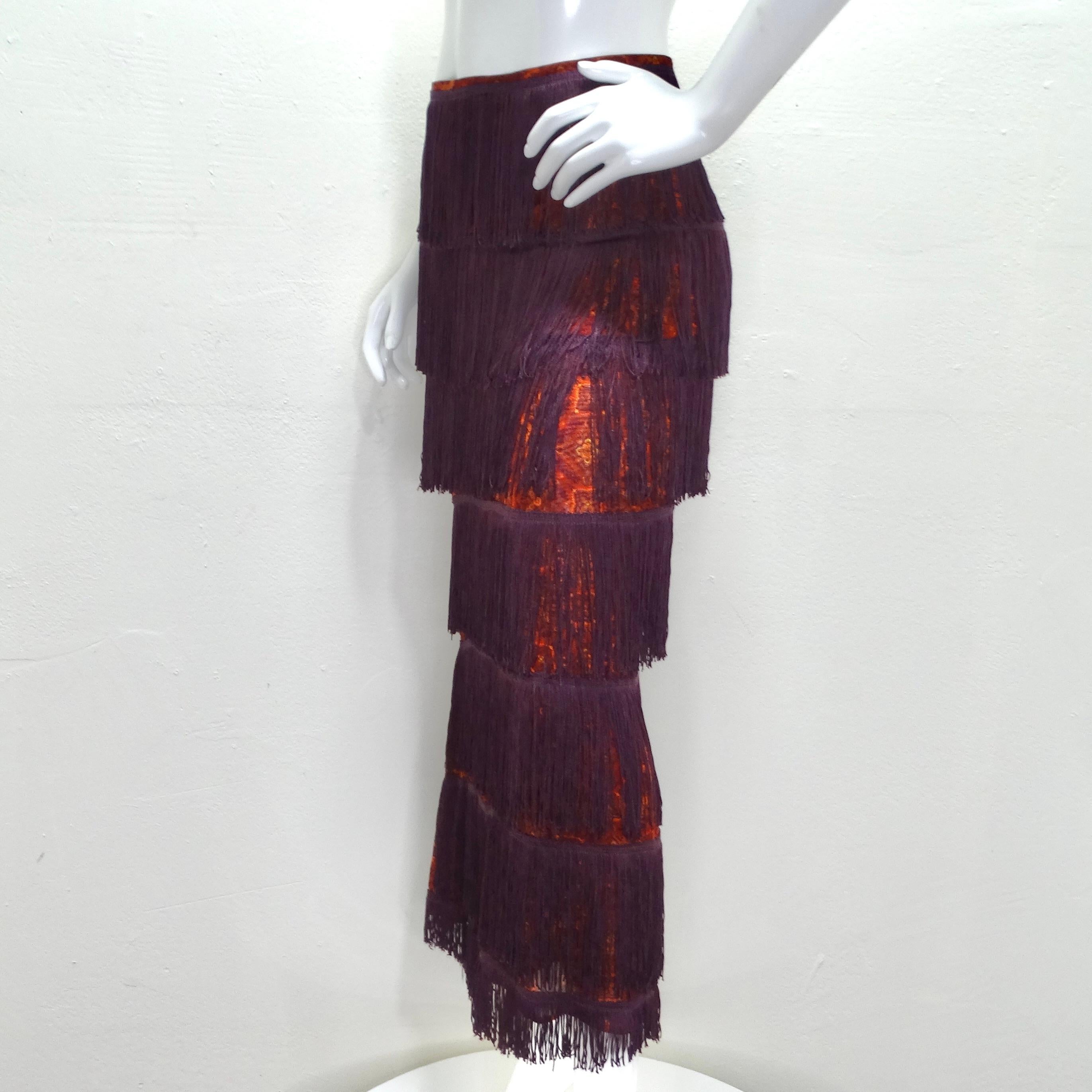 Dolce & Gabbana Y2K Fringe Maxi Skirt For Sale 5