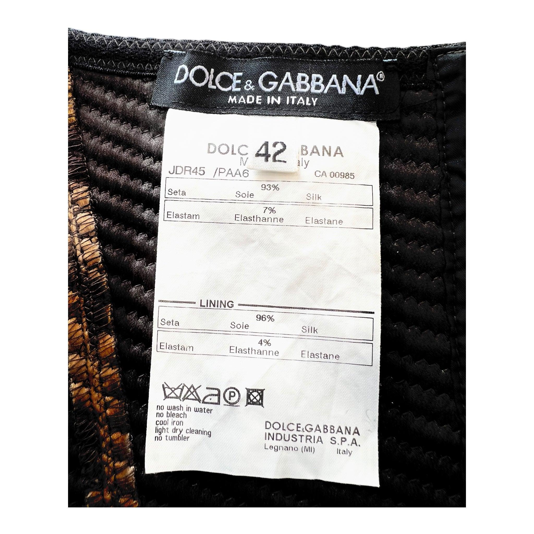 Dolce & Gabbana Y2K Iconic Silk Leopard Print Bustier Dresst In New Condition For Sale In Los Angeles, CA