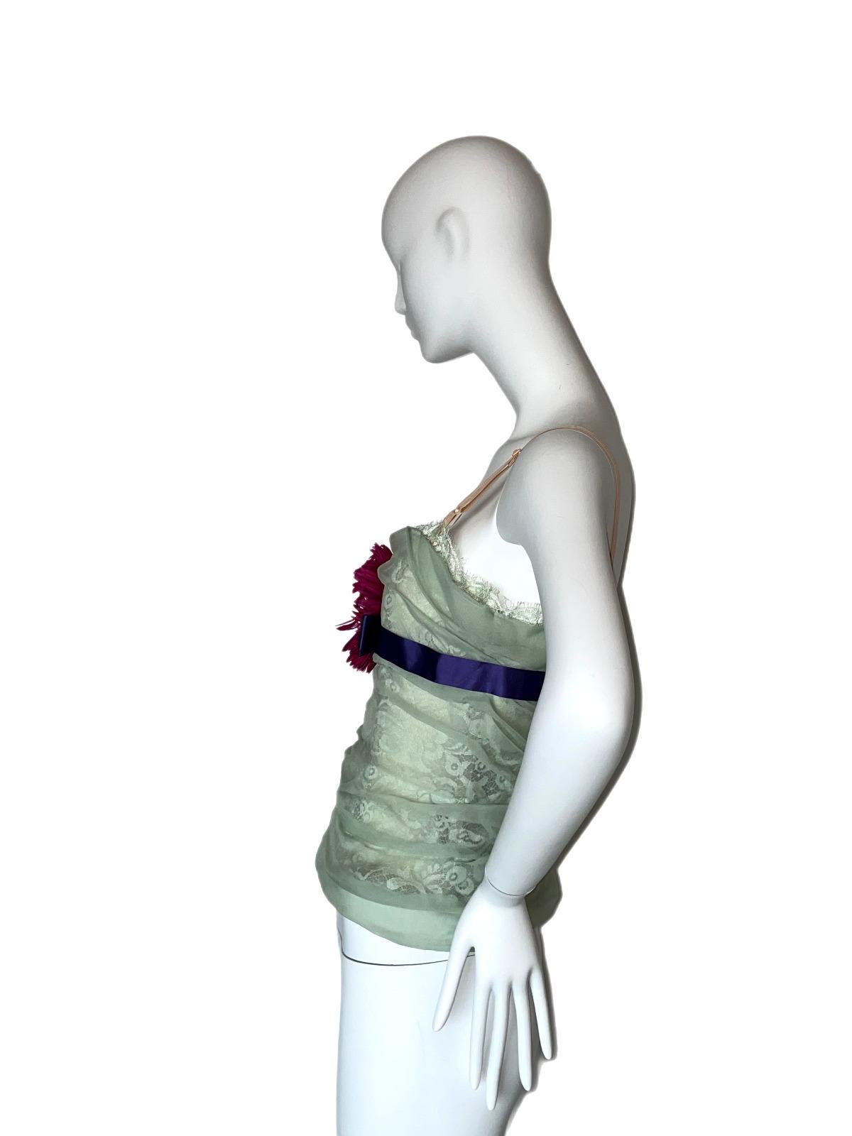 DOLCE & GABBANA Y2K Vintage silk floral flower hard boned corset bustier top 1