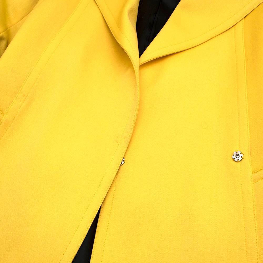 Dolce & Gabbana Yellow Belted Virgin Wool & Cashmere Coat - Size US 4 4
