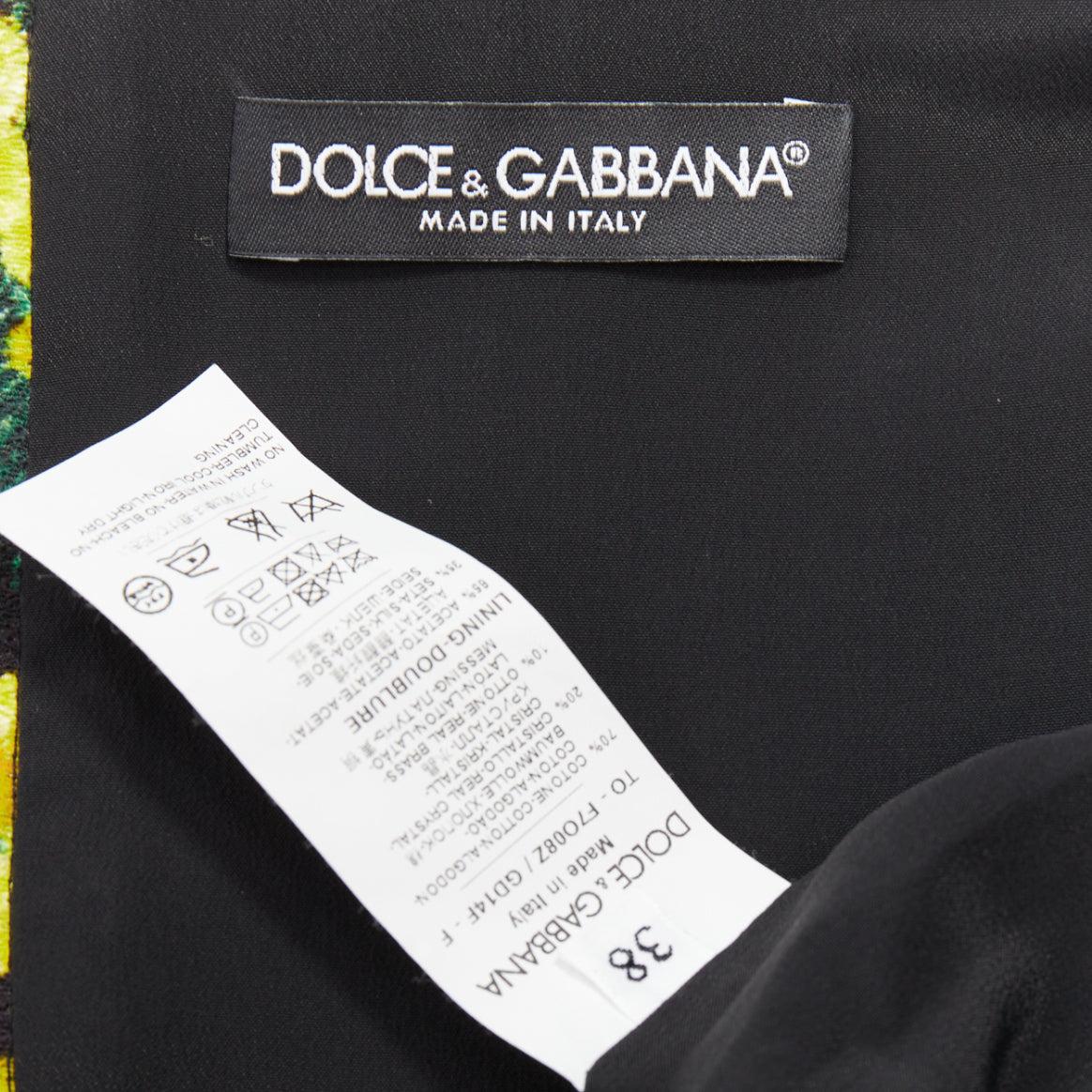 DOLCE GABBANA túnica floral con estampado de acacia amarillo negro con cuentas IT38 XS en venta 3