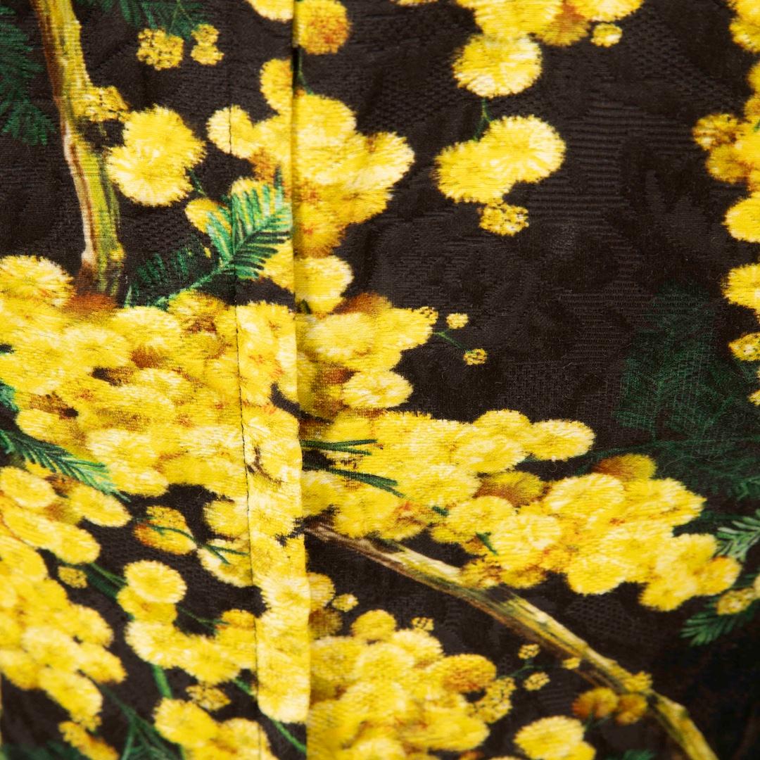 Women's Dolce & Gabbana Yellow & Black Floral Dress Size S For Sale