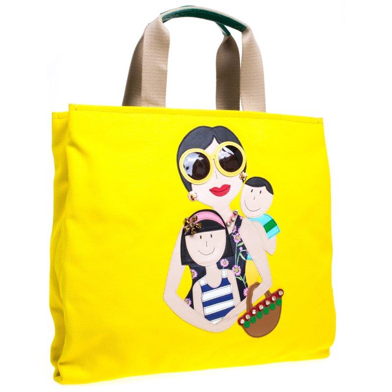 yellow canvas tote