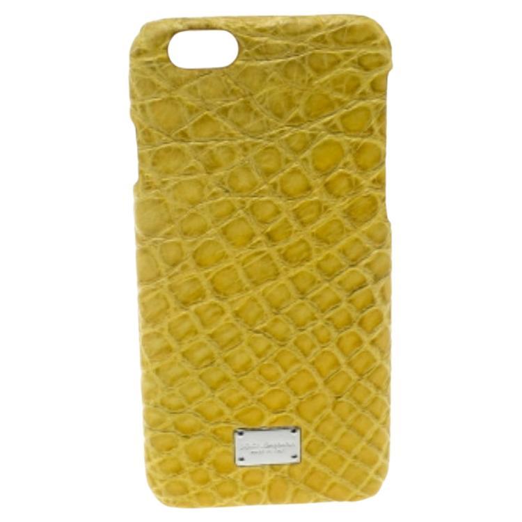 Dolce & Gabbana Gelbes iPhone 6/6S Etui mit Krokodillederprägung