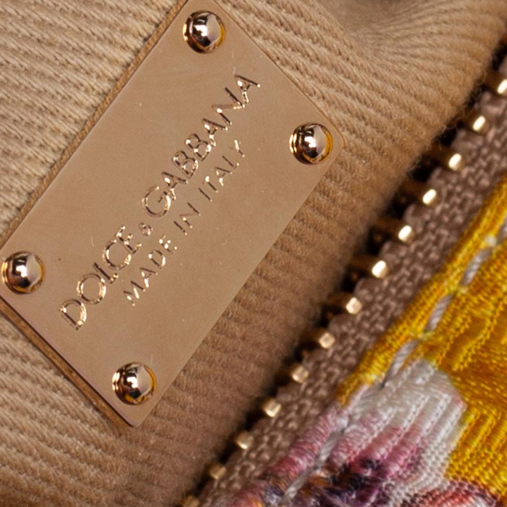 Dolce & Gabbana Yellow Floral Print Fabric Miss Glam Crossbody Bag 5