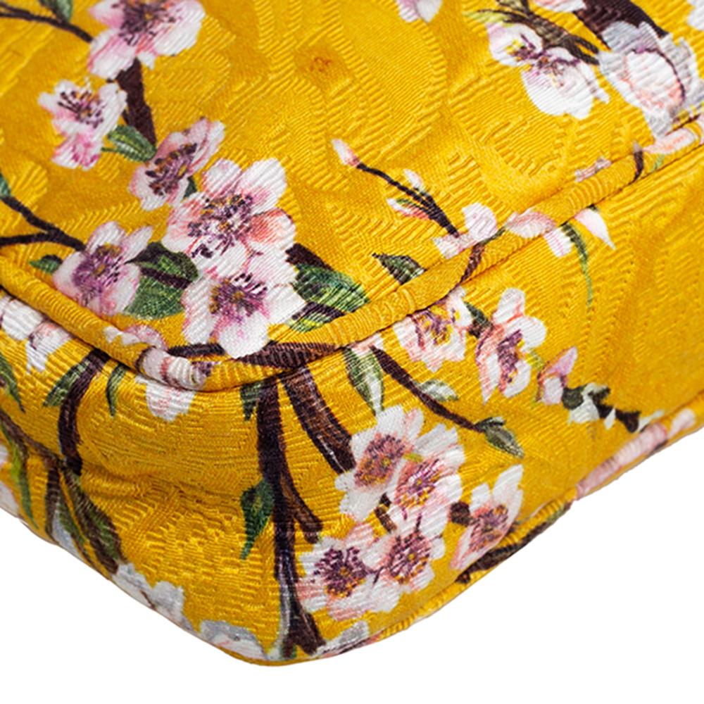 Dolce & Gabbana Yellow Floral Print Fabric Miss Glam Crossbody Bag 2