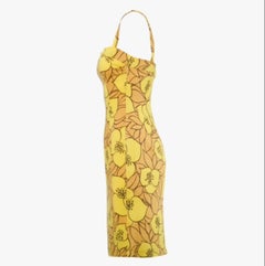 Dolce & Gabbana Yellow Floral Silk Midi Dress - '00s