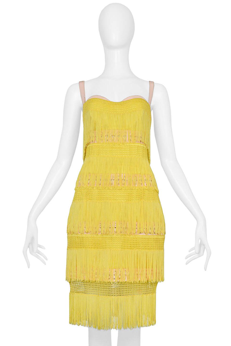 yellow fringe dress