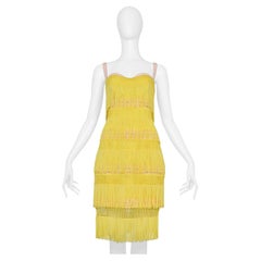 Dolce & Gabbana Yellow Fringe Corset Dress 2003