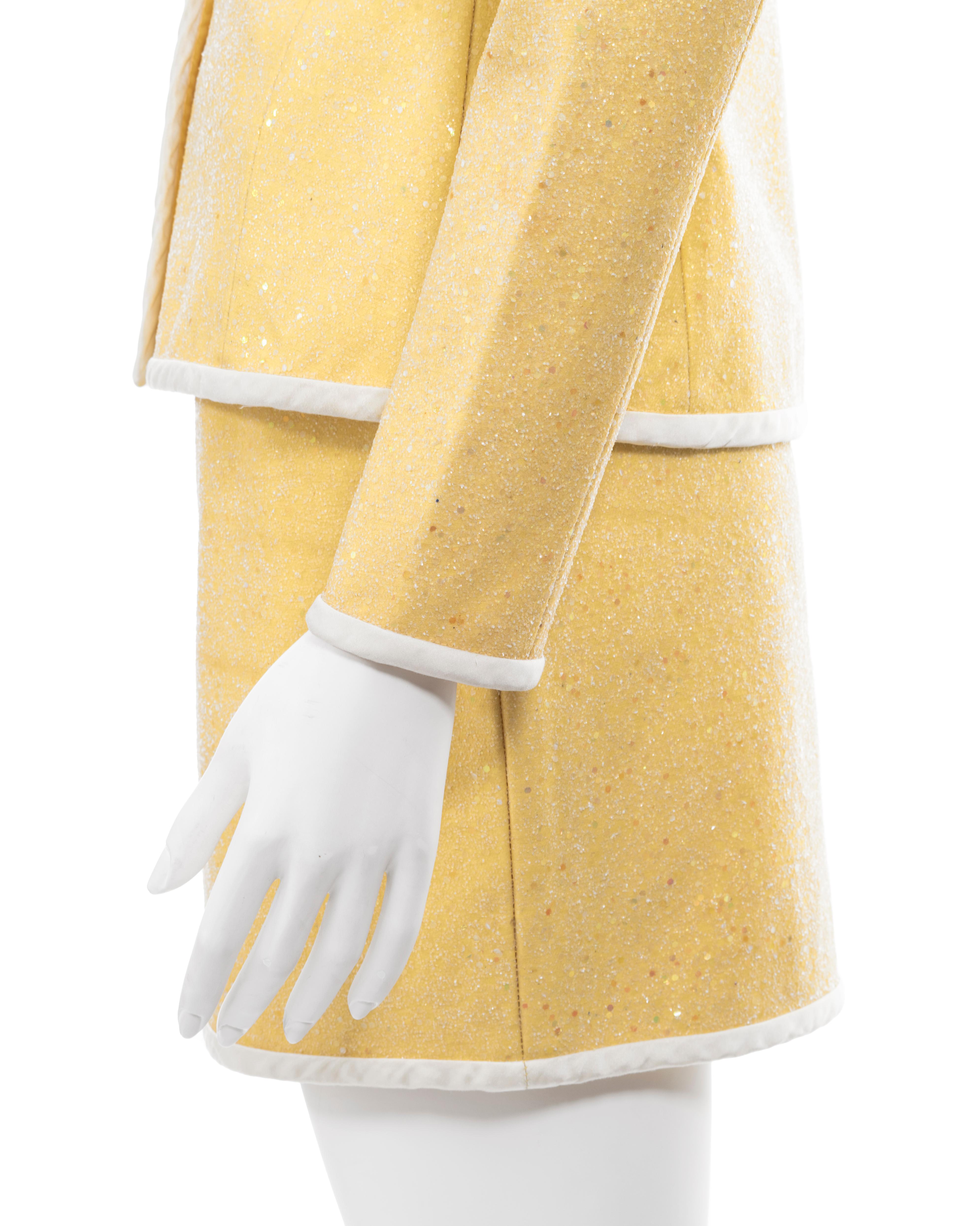 Dolce & Gabbana yellow glitter mini skirt suit, ss 1995  For Sale 9
