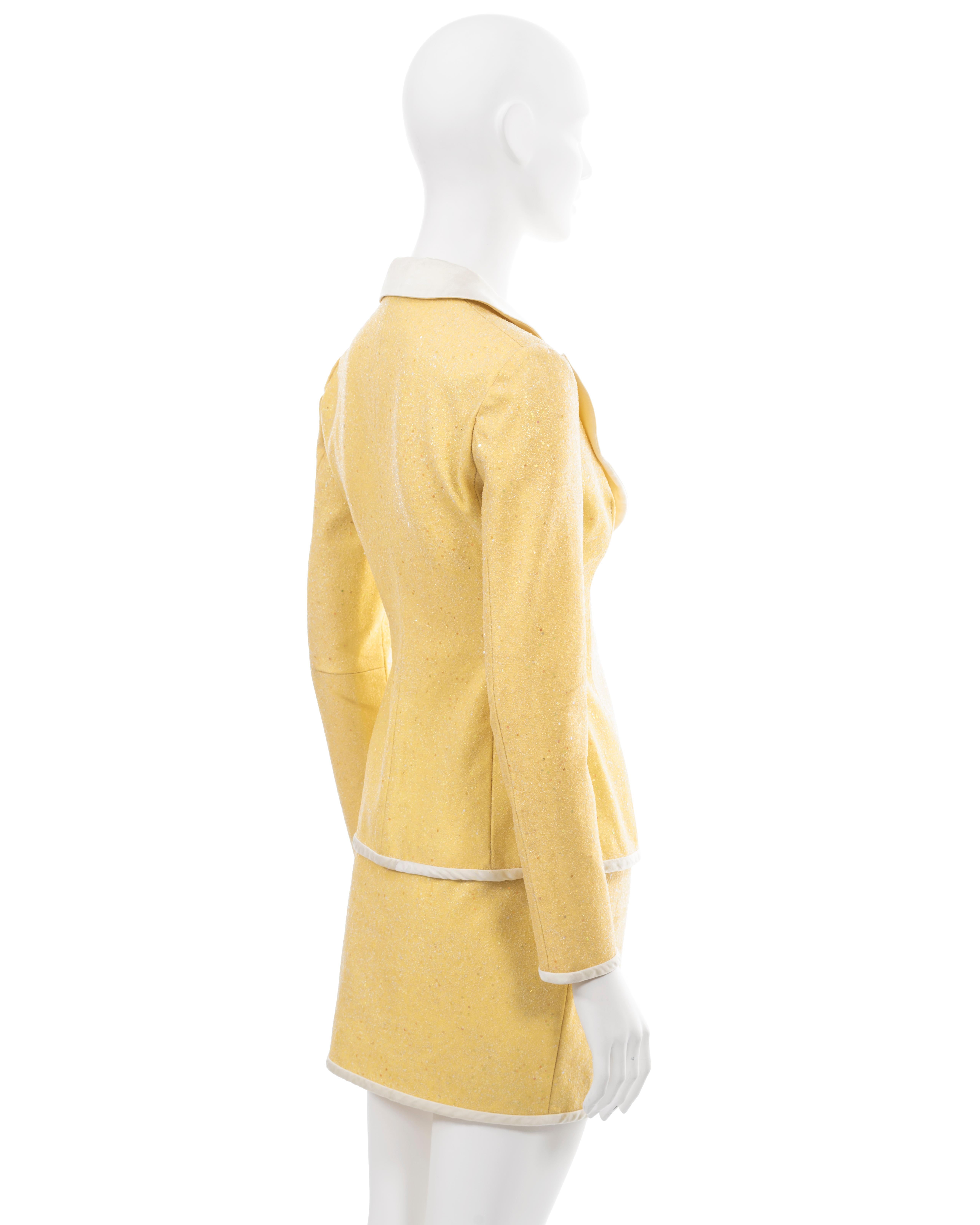 Dolce & Gabbana yellow glitter mini skirt suit, ss 1995  For Sale 4