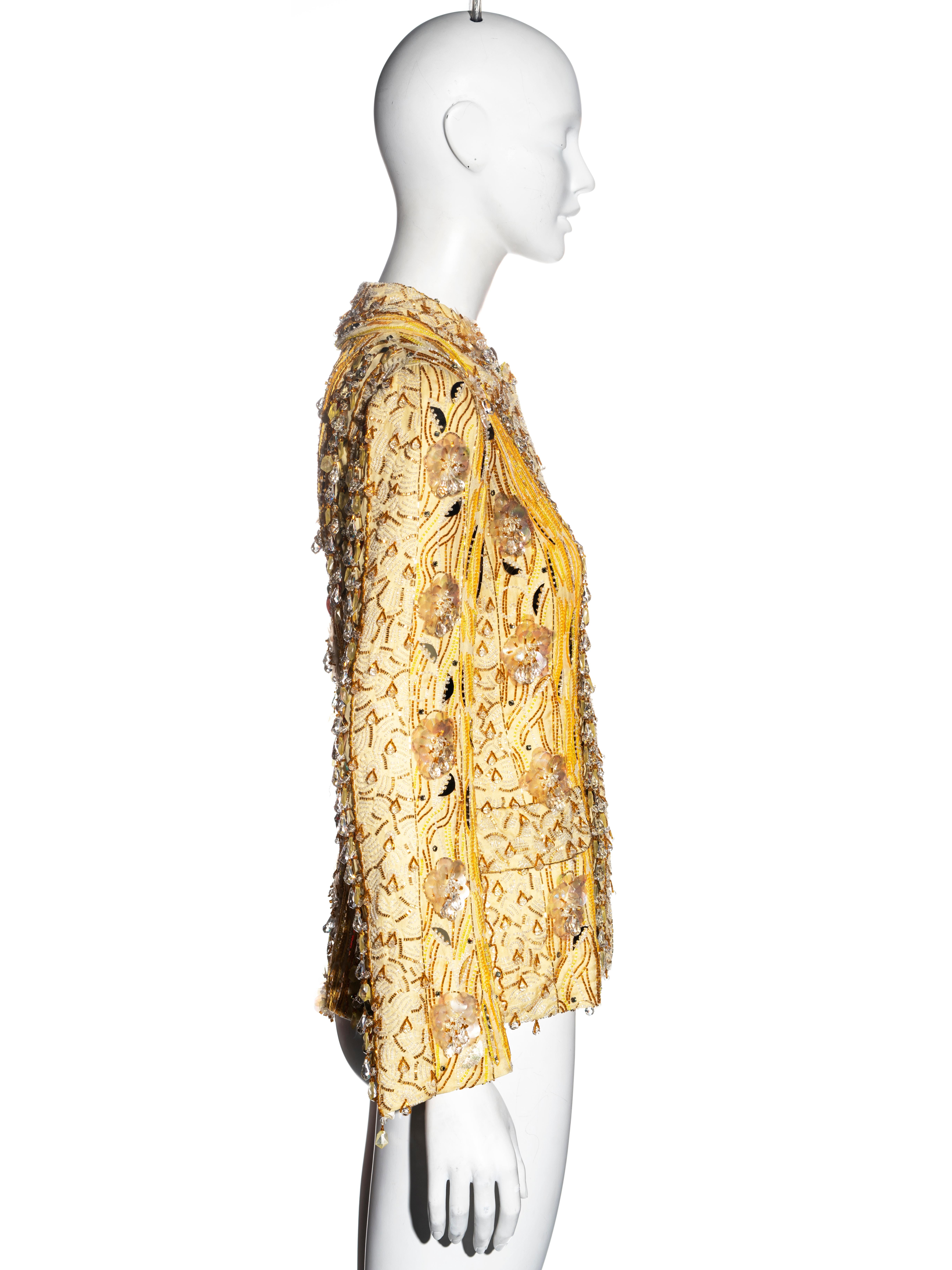 Dolce & Gabbana yellow heavily embellished silk evening jacket, ss 2004 7