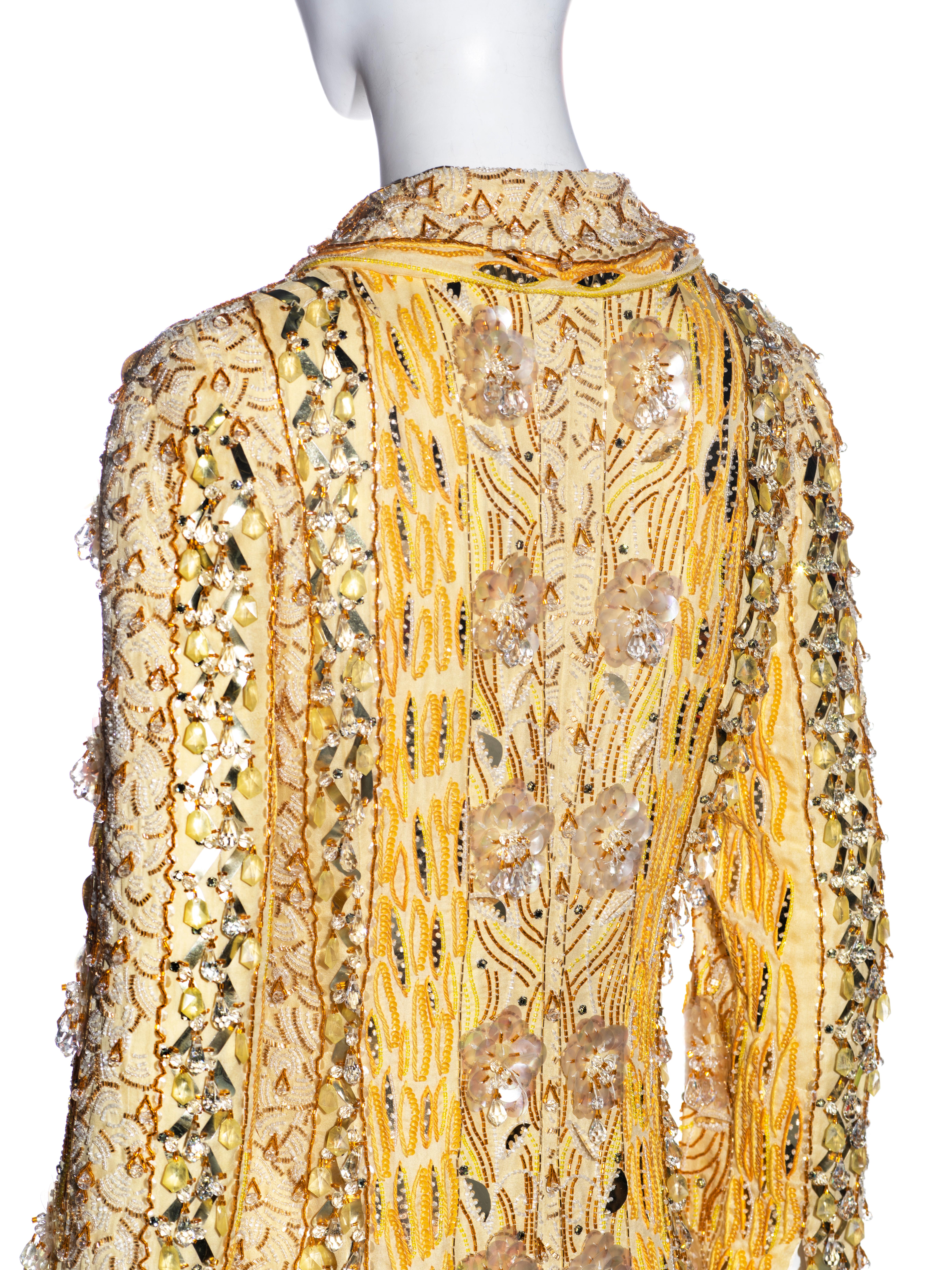Dolce & Gabbana yellow heavily embellished silk evening jacket, ss 2004 10