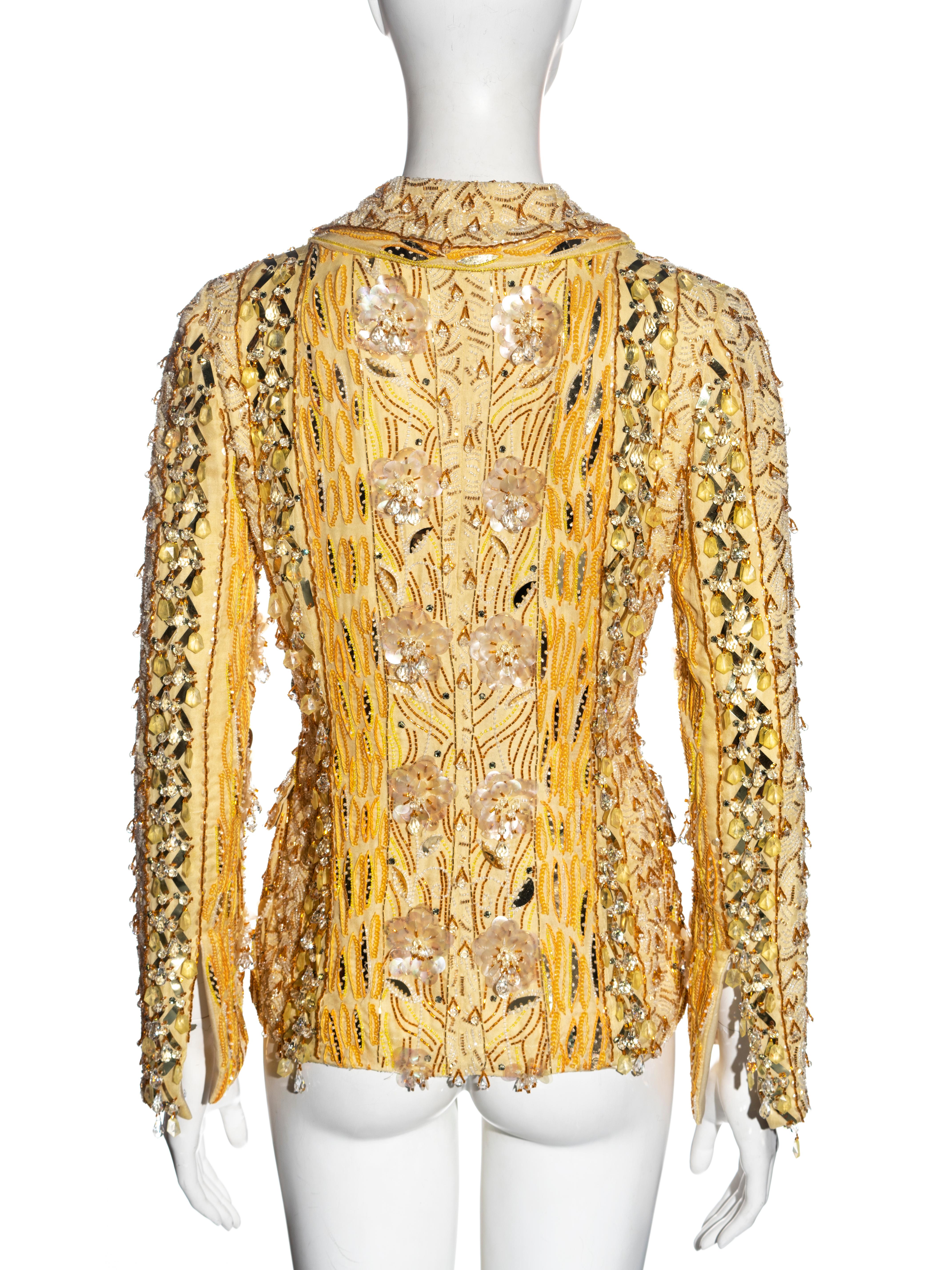 Dolce & Gabbana yellow heavily embellished silk evening jacket, ss 2004 11