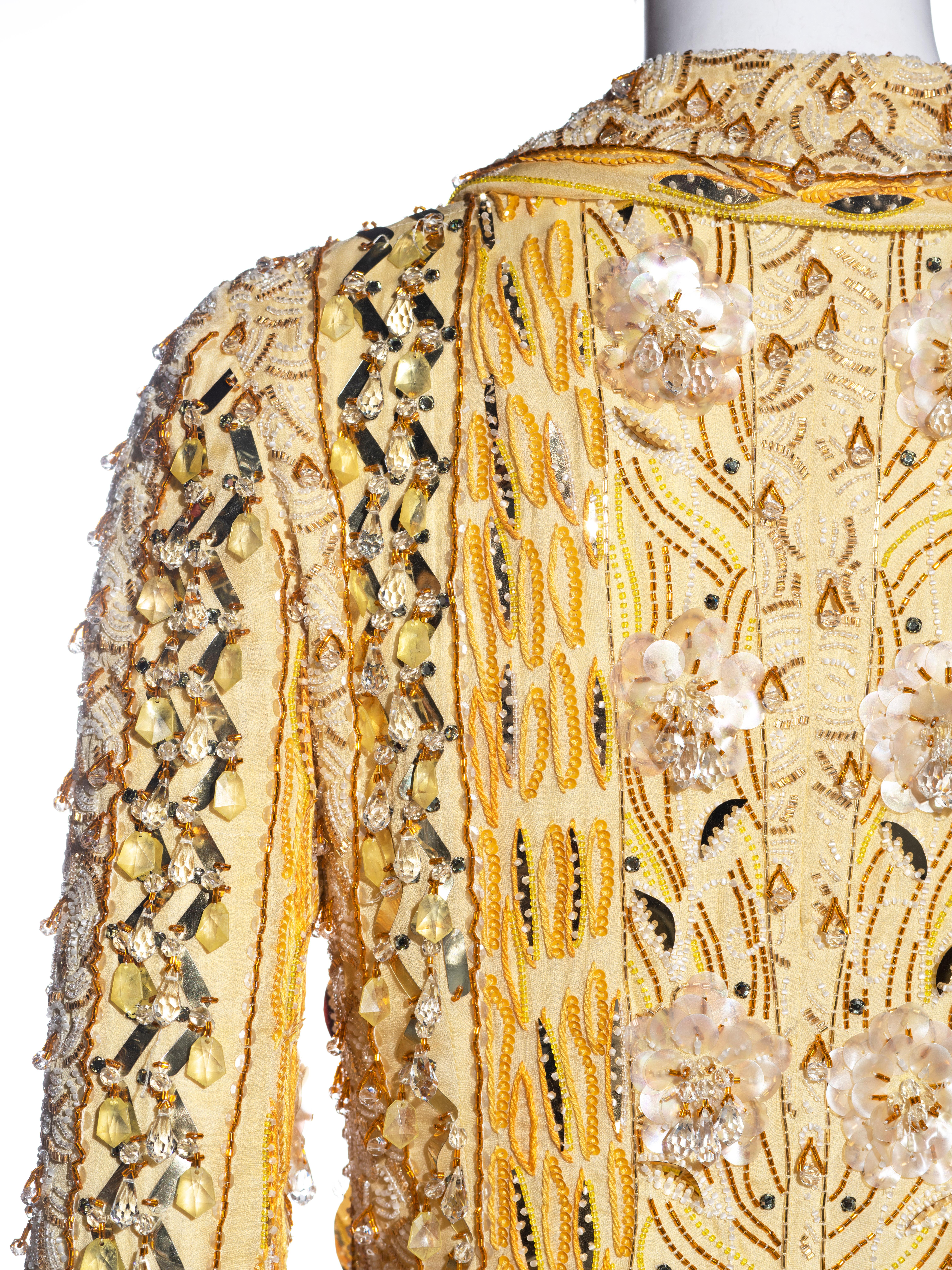 Dolce & Gabbana yellow heavily embellished silk evening jacket, ss 2004 12