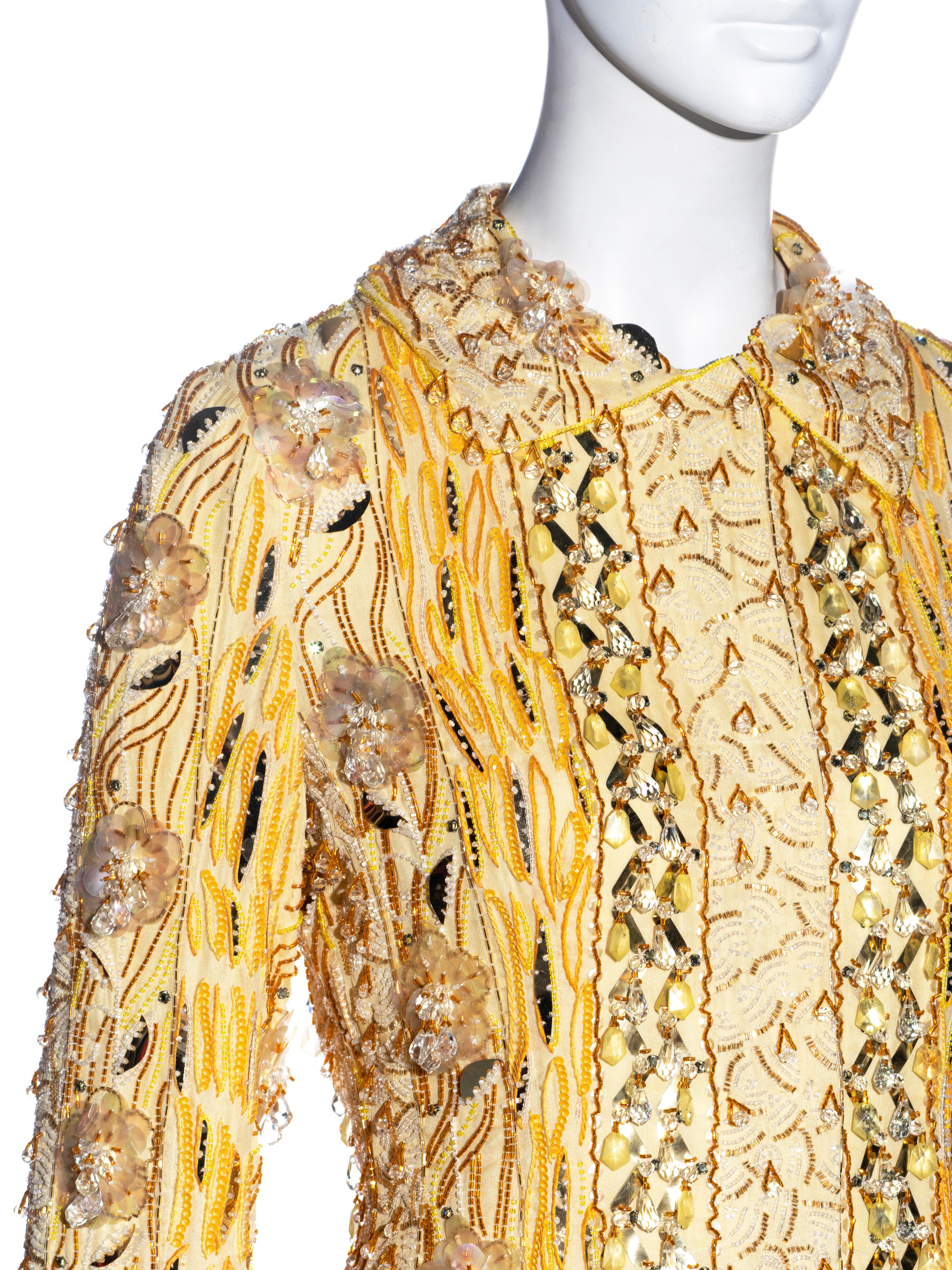 Dolce & Gabbana yellow heavily embellished silk evening jacket, ss 2004 1