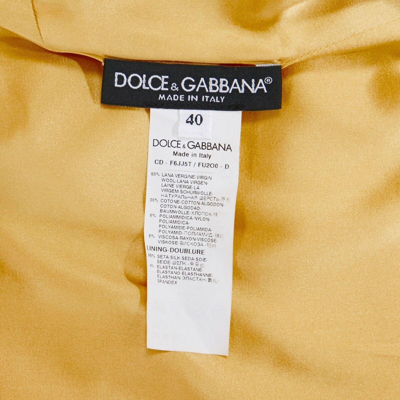 DOLCE GABBANA yellow lace overlayed wool crepe sleeveless A-line dress IT40 S 6
