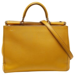 Dolce & Gabbana Yellow Leather Large Sicily Tote