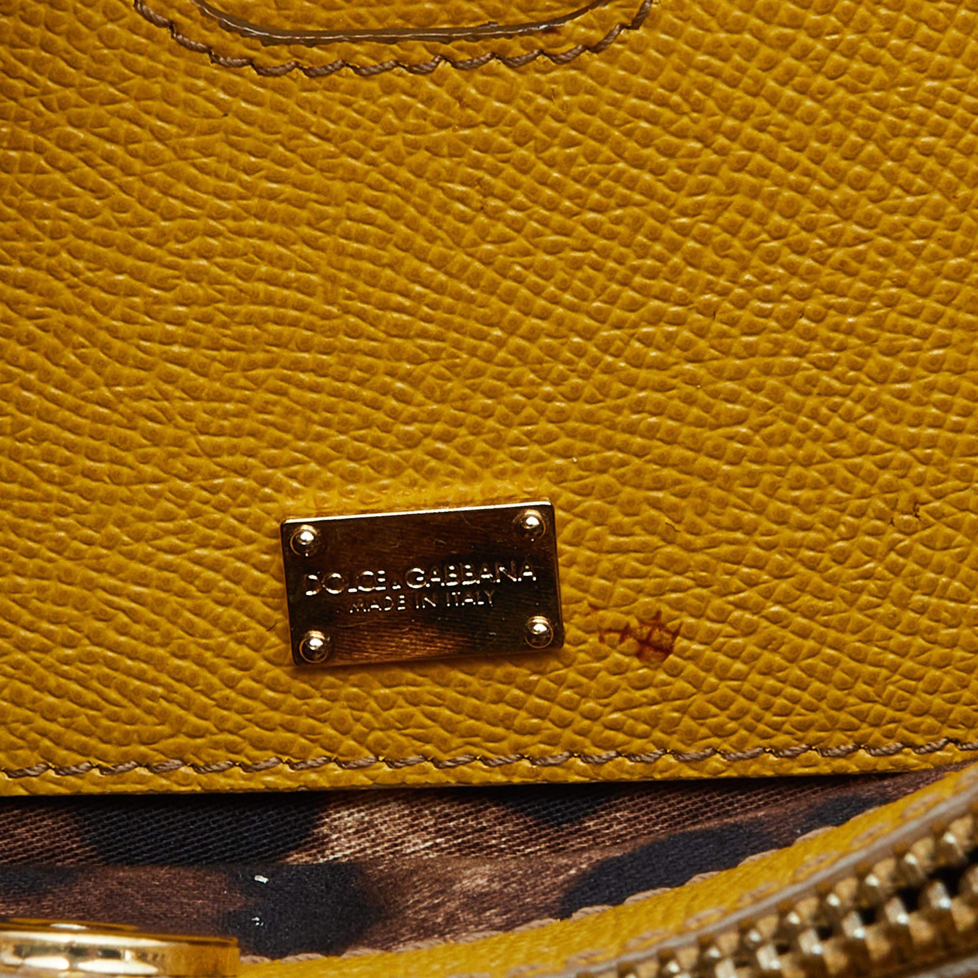 Dolce & Gabbana Yellow Leather Miss Sicily Shopper Tote 5