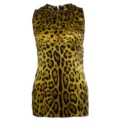 Dolce & Gabbana, yellow leopard printed top