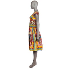 DOLCE & GABBANA yellow & red cotton CARETTO PRINT BUSTIER Dress 38