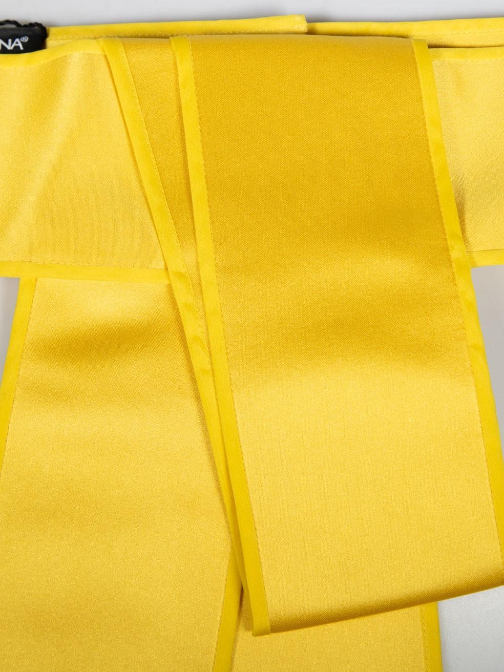 Dolce & Gabbana Yellow Silk Belt For Sale 1