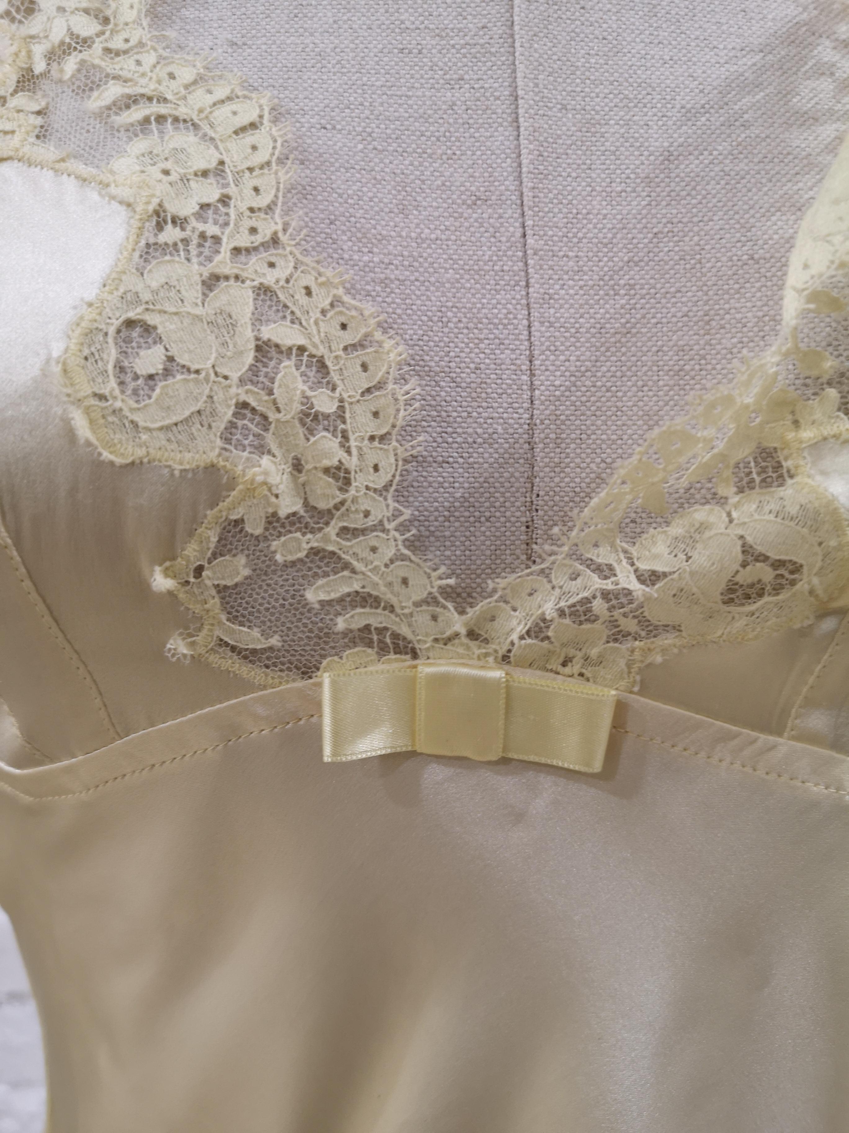 De las mujeres Top de encaje de seda amarillo Dolce & Gabbana