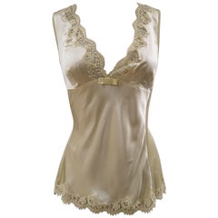 Dolce & Gabbana yellow silk lace top