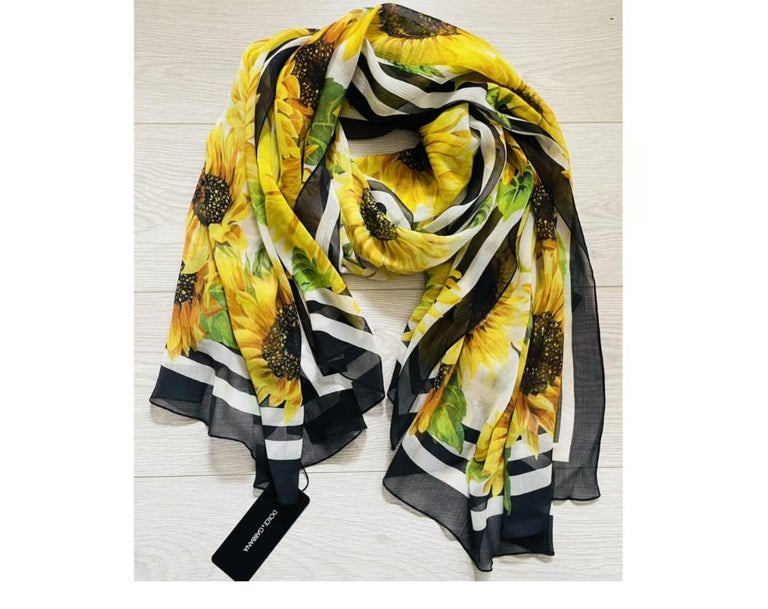 Floral Scarf Dolce Gabbana Scarf Sale Dolce Gabbana Yellow Silk