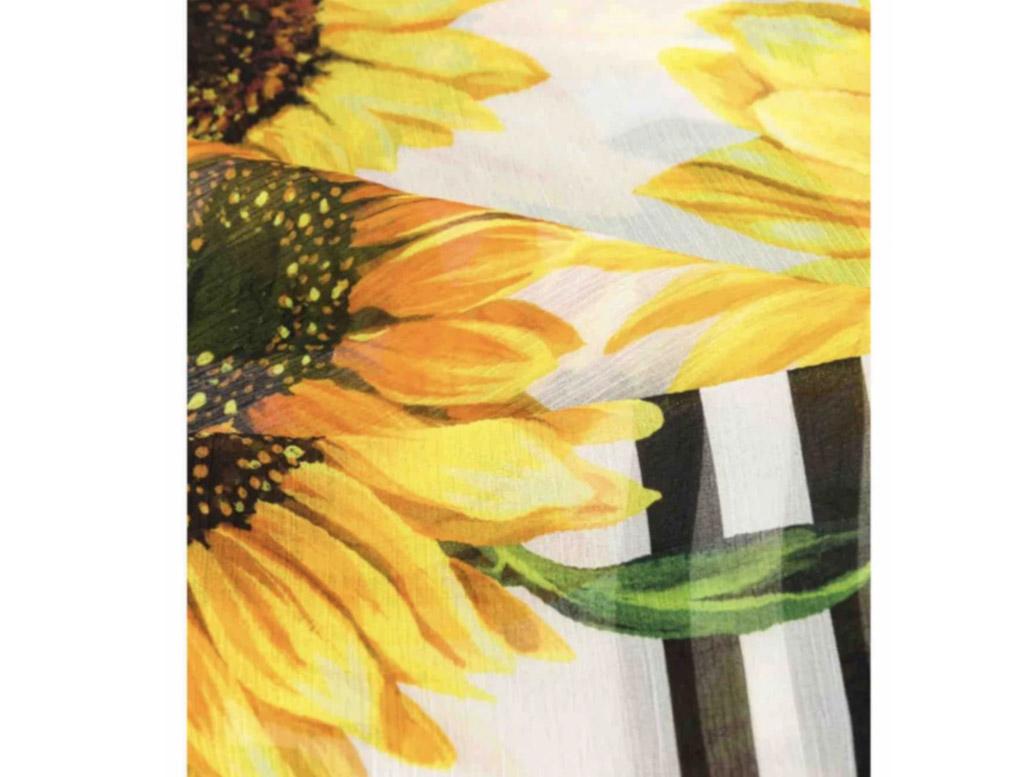 Dolce & Gabbana Yellow Silk Sunflower Striped Scarf Wrap Pareo Cover Up Flowers 1