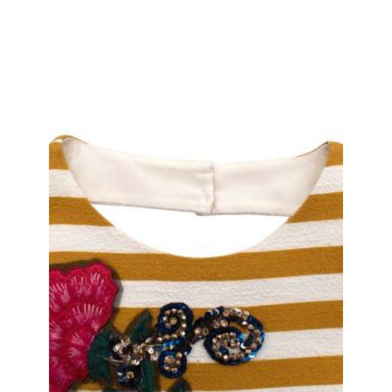 Dolce & Gabbana Yellow Striped Embellished Midi Dress 1