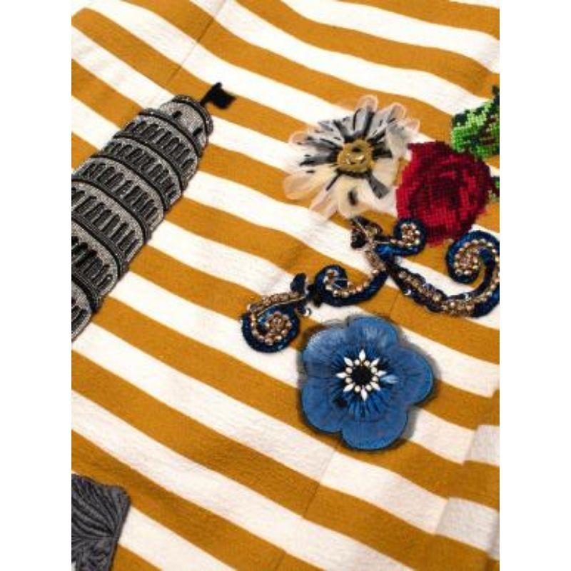 Dolce & Gabbana Yellow Striped Embellished Midi Dress 3