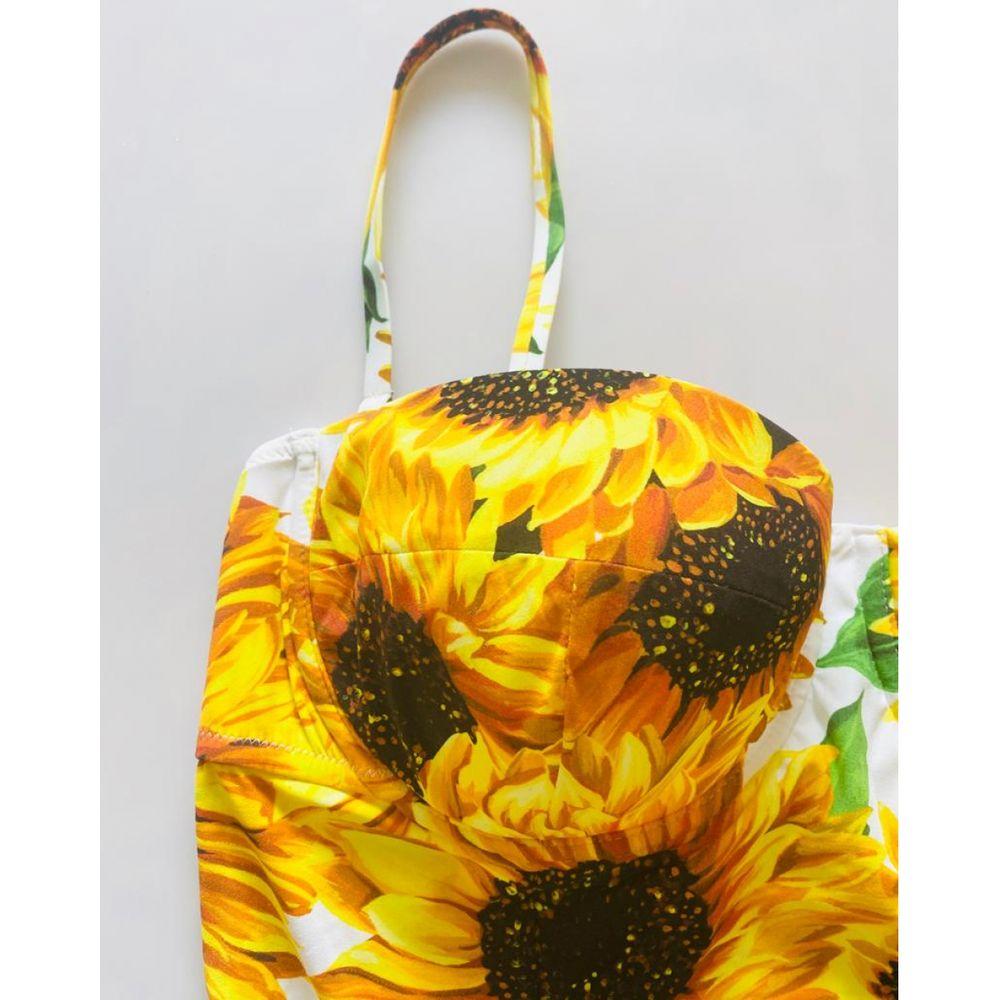 Women's Dolce & Gabbana Yellow Sunflower Full One-piece Swimsuit Swimwear Beachwear DG For Sale