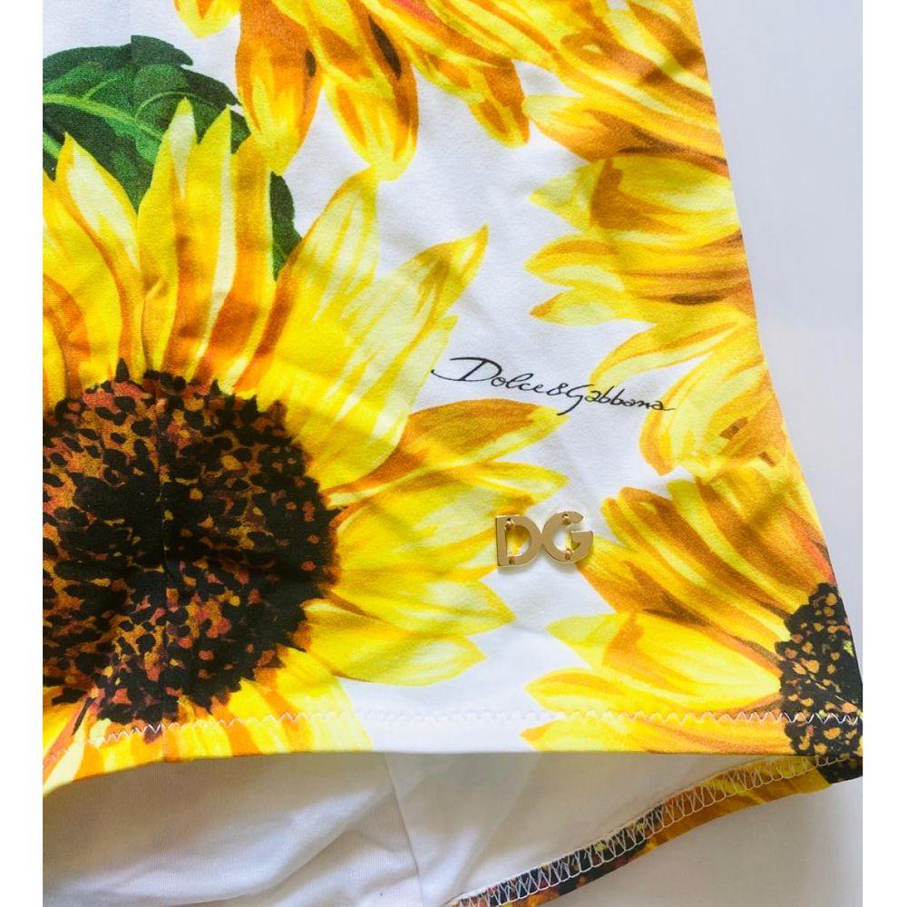 Dolce & Gabbana Yellow Sunflower Full One-piece Swimsuit Swimwear Beachwear DG For Sale 3